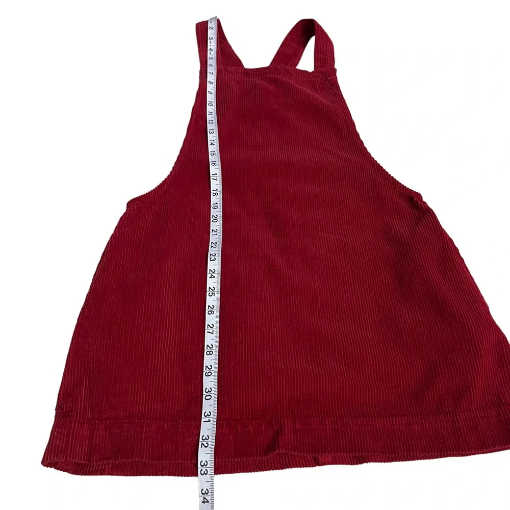 BDG By Urban Outfitters Candid Burgundy Corduroy Pinafore Dress Size S - Picture 8 of 11